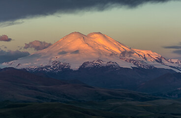 Image showing Elbrus at sunrise in Caucasus mountains