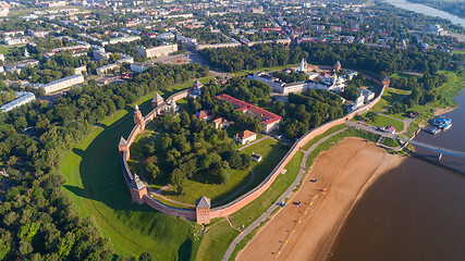 Image showing Aerial view on Novgorod Kremlin Russia