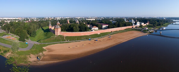 Image showing Aerial panorama of Novgorod Kremlin