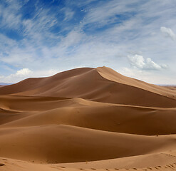 Image showing Big sand dunes in Sahara desert