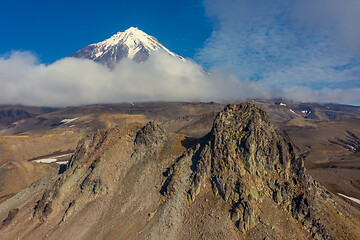 Image showing Verblyud rock and Koryaksky volcano