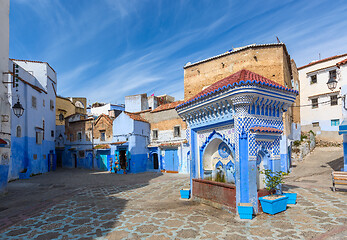 Image showing Public fountain in medina of Chefchaouen