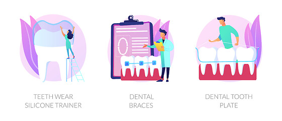 Image showing Teeth straightening vector concept metaphors.