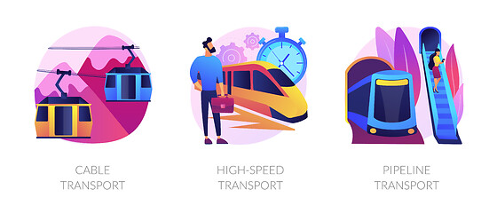 Image showing Long distance passenger vehicles vector concept metaphors.