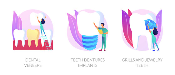 Image showing Dental prosthetics vector concept metaphors.