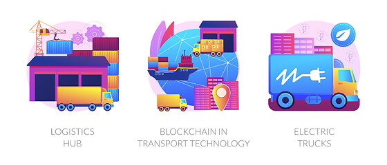 Image showing Global logistics center abstract concept vector illustrations.