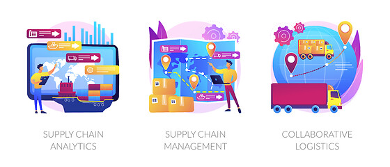 Image showing Logistics operations control vector concept metaphors.