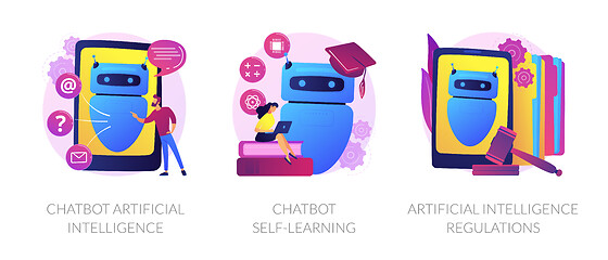 Image showing Chatbot technology development vector concept metaphors.