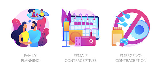 Image showing Family planning and birth control vector concept metaphors.