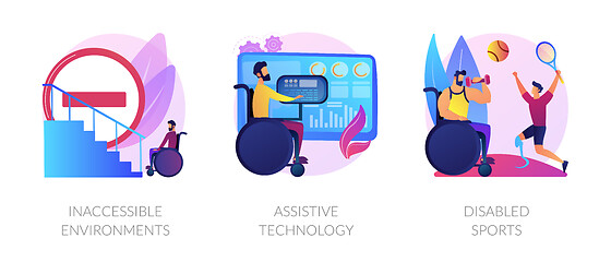 Image showing Disabled people environment vector concept metaphors.