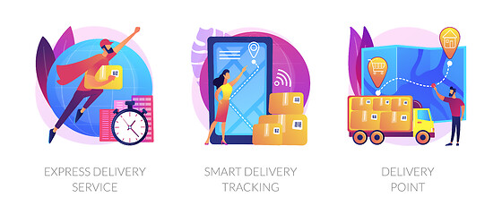 Image showing Parcel shipment services abstract concept vector illustrations.