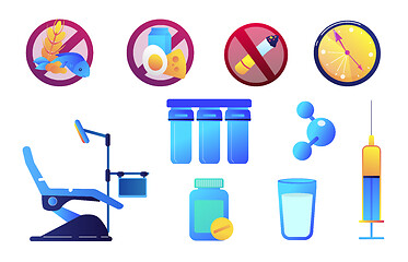 Image showing Medicine and healthcare vector illustrations set.