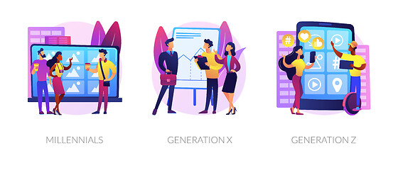 Image showing Generational change abstract concept vector illustrations.