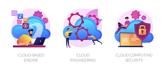 Image showing Cloud engineering services vector concept metaphors.