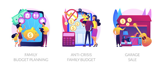 Image showing Family budget planning abstract concept vector illustrations.