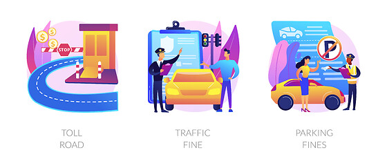 Image showing Driving rules violation abstract concept vector illustrations.