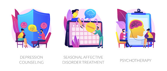 Image showing Mental disorder treatment vector concept metaphors.