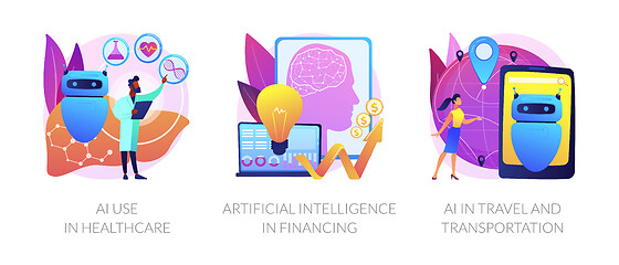 Image showing Artificial intelligence implementation vector concept metaphors.