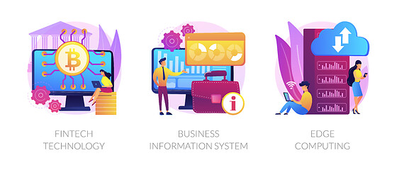 Image showing IT infrastructure and technology integration abstract concept vector illustrations.