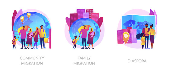 Image showing Refugees, forced displacement abstract concept vector illustrations.