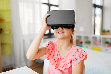 Image showing girl in vr glasses at home