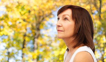 Image showing portrait of senior woman in autumn