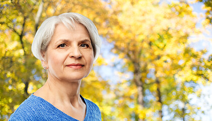 Image showing portrait of senior woman in autumn park