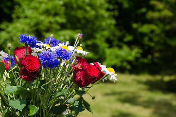 Image showing Summmer flowers in a garden