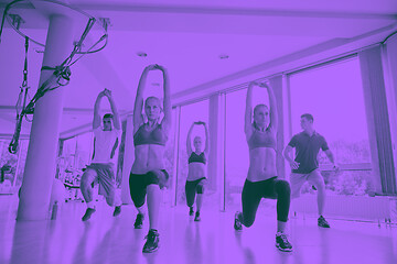 Image showing group of  people working out in a fitness gym