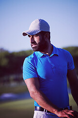 Image showing golfer  portrait at golf course