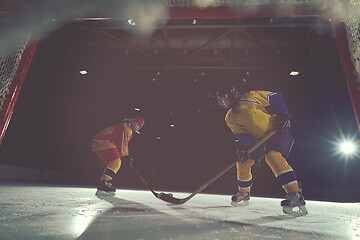 Image showing teen ice hockey sport  players in action