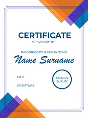 Image showing Modern sertificate of appreciation template with geometric style elements. Illustration