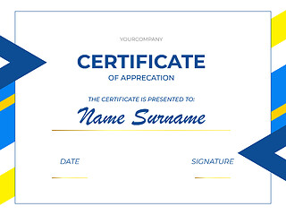 Image showing Modern sertificate of appreciation template with geometric style elements. Illustration