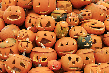 Image showing Heap of Halloween Pumpkins