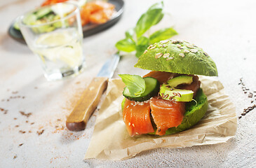 Image showing sandwich with salmon