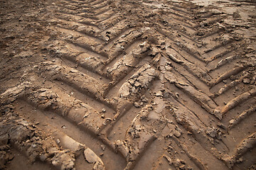 Image showing tire footprints on the ground