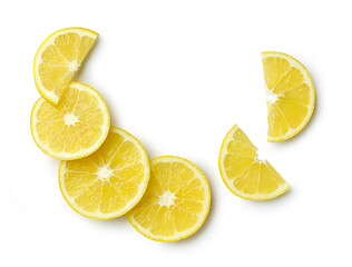 Image showing lemon slices on white background