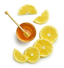 Image showing lemon slices and honey