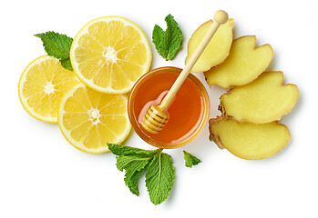 Image showing lemon, ginger and honey