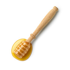 Image showing wooden honey spoon