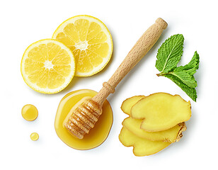 Image showing honey, lemon and ginger