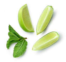 Image showing lime slices and mint