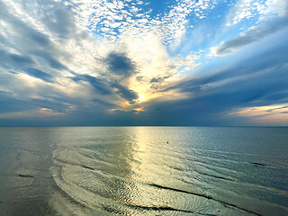 Image showing beautiful sunset over the sea