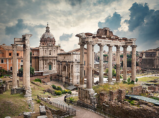 Image showing Roman Forum in bad weather