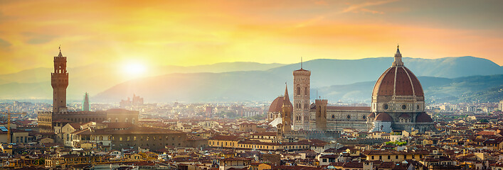 Image showing Sunset in Florence