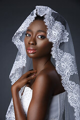 Image showing Beautiful black skin bride