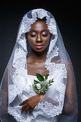 Image showing Beautiful black skin bride