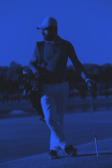 Image showing golfer  portrait at golf  course