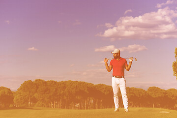 Image showing handsome middle eastern golf player portrait at course