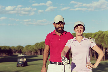 Image showing portrait of couple on golf course